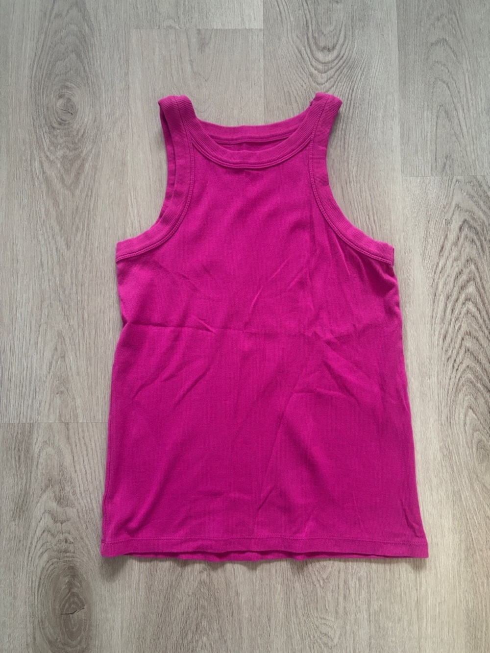 NWOT LOFT Women’s Fuchsia High Scoop Neck Ribbed Full Length Tank Top